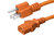 Netzkabel orange USA NEMA 5-15 -> C13, 14AWG, SJT, 15A/125V, 250 cm