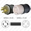 Kabel NEMA L15-30 Stecker zu L15-30 Buchse 3.0m  30A/250V 8/4 SOOW Black