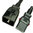 W-Lock Hybrid Netzkabel C19 zu C20 schwarz 1,8m 16A/250V H05VV-F3G1.5 & 15/3 SJT